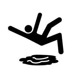 Slippery Black Icon,Vector Illustration, Isolate On White Background Label. EPS10