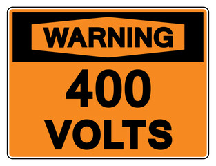 Warning 400 Volts Tag Symbol Sign,Vector Illustration, Isolate On White Background Label. EPS10