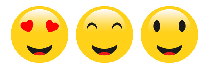 smile emoji, smiling, laugh emoji icon set in generic style, laughing face emoticon concept, smiley face emoji, feeling happy emoji, emoticon in love