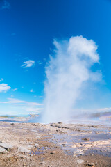 アイスランドのゲイシールの美しい間欠泉