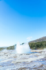 アイスランドのゲイシールの美しい間欠泉