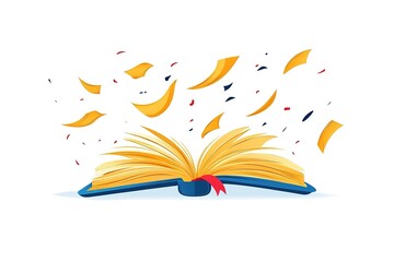 Illustration of books stack. School item. Education image for design.