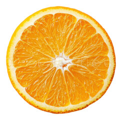 Vibrant texture of a fresh orange slice isolated on transparent background