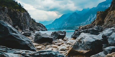 Rocky Mountain Lake Shore View
