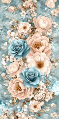 Elegant Floral Pattern with Soft Pastel Colors