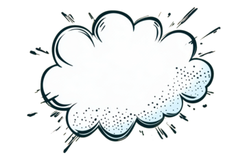 Turquoise explosion speech bubble isolated on transparent background