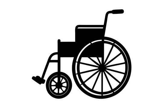 recommend clip art: Black silhouette wheelchair on white background. vector illustration.