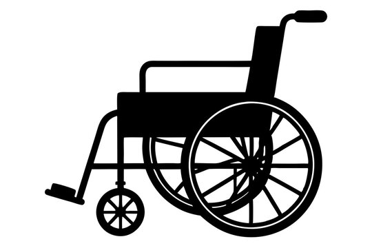 recommend clip art: Black silhouette wheelchair on white background. vector illustration.