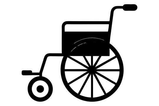 recommend clip art: Black silhouette wheelchair on white background. vector illustration.