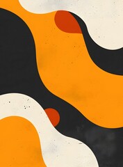 Obraz premium Abstract Minimalist Graphic Design With Orange, Black, and White Colors