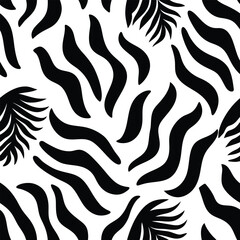 Seamless Zebra Animal Fur Pattern Vector Design.