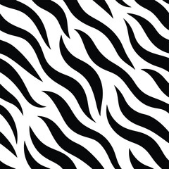 Seamless Zebra Animal Fur Pattern Vector Design.