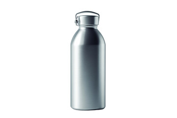 Aluminum ecofriendly water bottle, lightweight and durable, matte finish, on solid white background, single object.,
