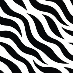 Seamless Zebra Animal Fur Pattern Vector Design.