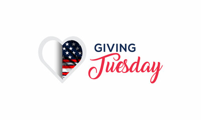 Giving Tuesday, the world's day of charity giving.  Background design, banner and social media posts, vector illustration.