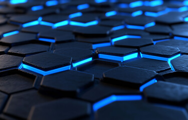 Obraz premium Futuristic Hexagonal Technology Surface