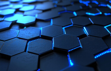 Obraz premium Futuristic Hexagonal Technology Surface