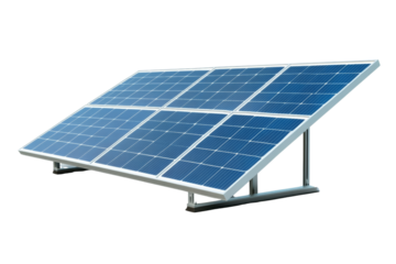 Compact solar panel with aluminum frame, clean edges, modern design, on solid white background, single object.,