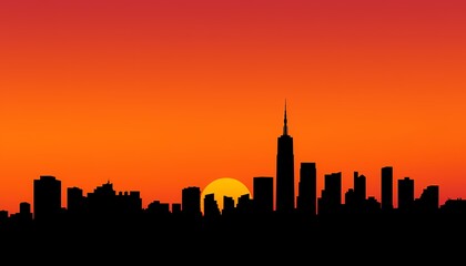 country skyline at sunset