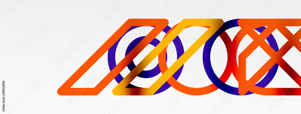 Poster Abstract background - colorful circle lines technology or business digital template