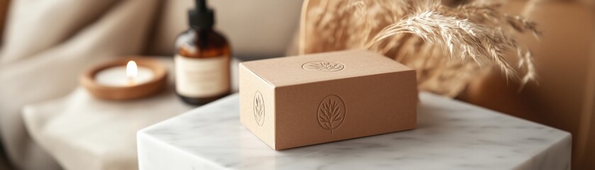 Skincare packaging with embossed logo