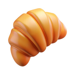 Croissant Pastry with Golden Texture Plastic Style