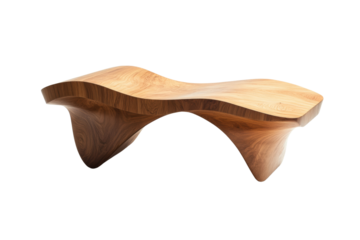 Ecofriendly wooden coffee table, sustainable design, minimalist aesthetic, on solid white background, single object.,