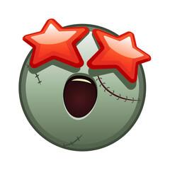 A grinning face with starry eyes Large size of zombie halloween emoji