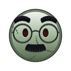 Face with glasses and mustache Large size of zombie halloween emoji