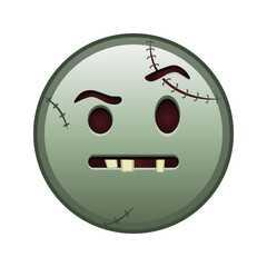 Face with one eyebrow raised Large size of zombie halloween emoji