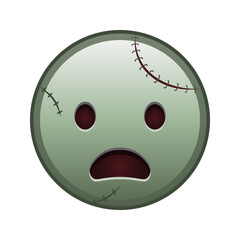 Frowning face with open mouth Large size of zombie halloween emoji