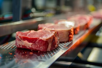 Fresh Meat on Processing Line