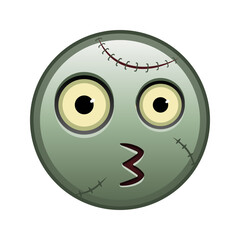 Kissing face Large size of zombie halloween emoji