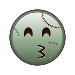 Kissing face with laughing eyes Large size of zombie halloween emoji