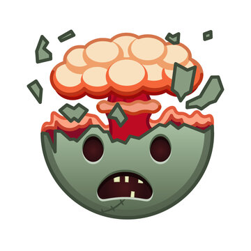 Shocked face with exploding head Large size of zombie halloween emoji