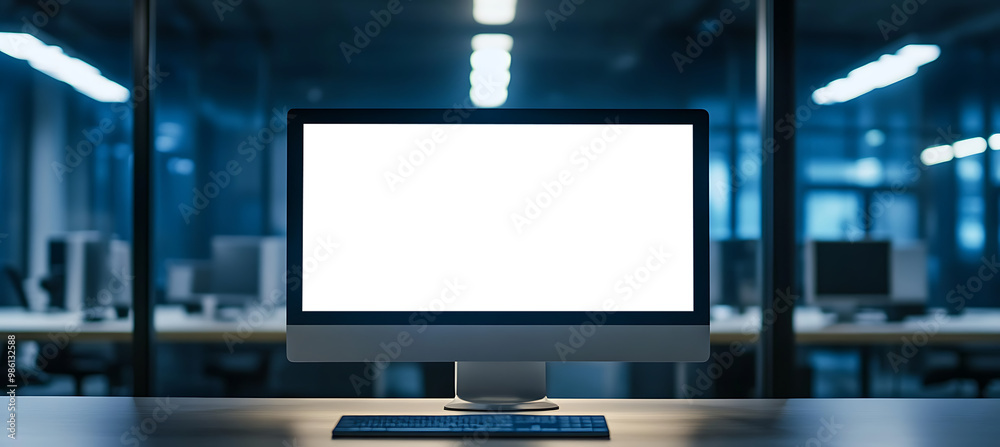 Canvas Prints stylish office setup featuring a computer screen mockup - transparent png banner for creative profes