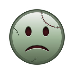 Slightly frowning face Large size of zombie halloween emoji