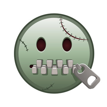 Zipper-Mouth face Large size of zombie halloween emoji