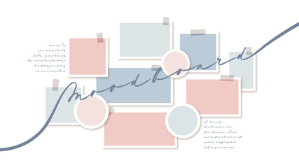 Vector photo collage template moodboard pictures grids vector illustration