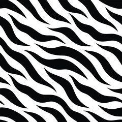 Seamless Zebra Animal Fur Pattern Vector Design.