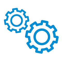 Blue vector icon. Two gears