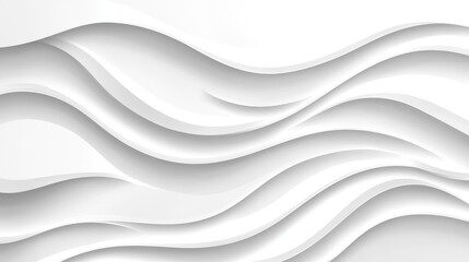 Fototapeta premium Abstract wavy pattern in white, conveying a sense of depth and movement.