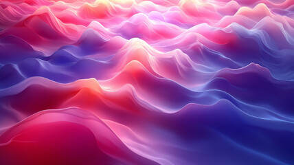 Fototapeta premium Smooth Wave-Like Shapes with Soft Light in Vibrant Colors – Modern Abstract Digital Artwork 