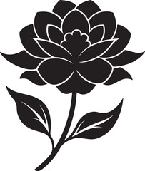 Beautiful Flower Silhouette Vector Icon illustration