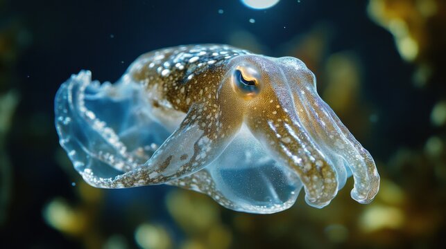Cuttlefish, egg, translucent, ocean. Generative AI