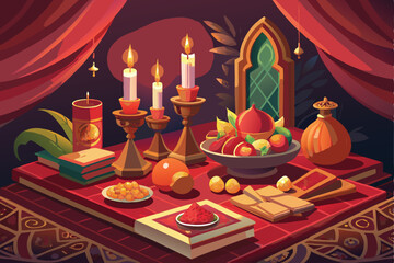 Happy Yalda Night Vector Graphics and Typography Illustration Art Design