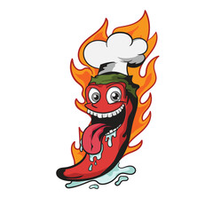 chili pepper cartoon vector illustration
