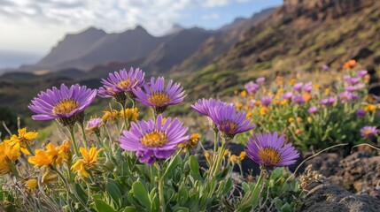 Fototapeta premium Flowers Pericallis appendiculata. Generative AI