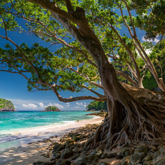 tree on the beach