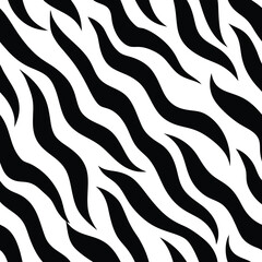 Seamless Zebra Animal Fur Pattern Vector Design.